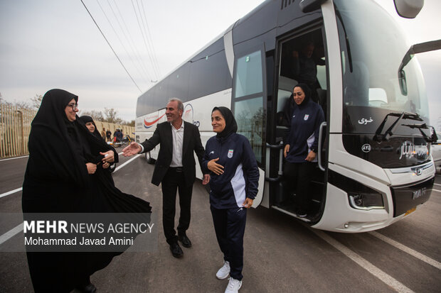 استقبال از تیم ملی فوتبال بانوان در قزوین