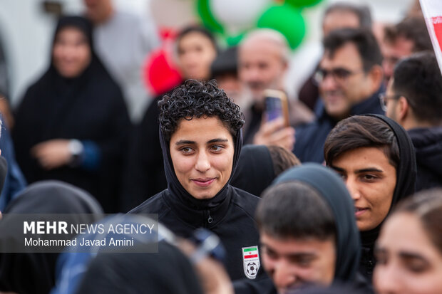 استقبال از تیم ملی فوتبال بانوان در قزوین