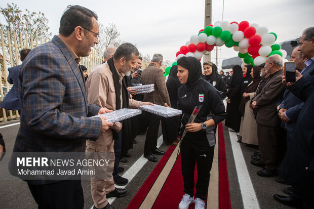 استقبال از تیم ملی فوتبال بانوان در قزوین