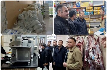 بازدید میدانی مسئولان از بازار بیجار برای رصد تأمین کالاهای اساسی