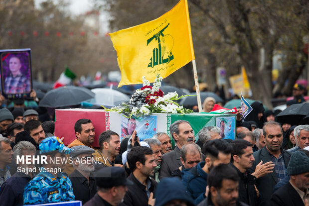 تشییع شهید «وحید لطفی ندائی» در همدان