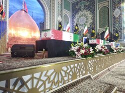 مراسم وداع با پیکر مطهر «اسماعیل خطیب» در حرم رضوی