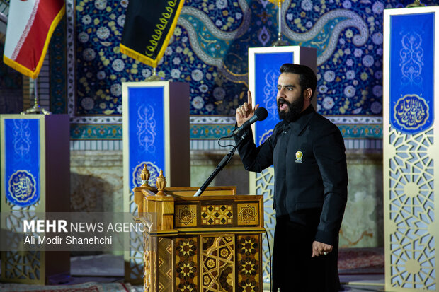 آیین وداع با پیکر شهید «اسماعیل خطیب» در حرم رضوی