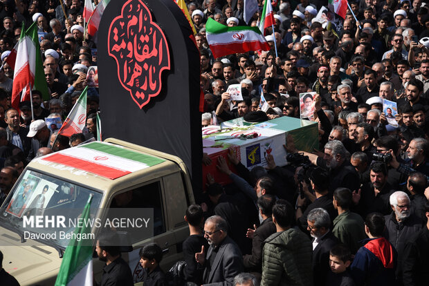 تشییع پیکر مطهر شهید «اسماعیل خطیب» در مشهد