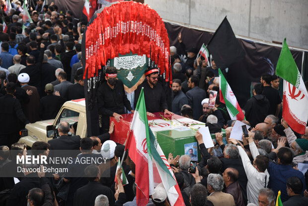 تشییع پیکر مطهر شهید «اسماعیل خطیب» در مشهد