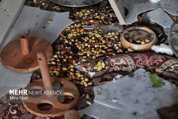 آثار تجاوز آمریکایی - صهیونی به یک مجتمع مسکونی در تبریز