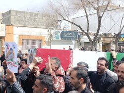 قروه در سوگ و حماسه؛ بدرقه باشکوه شهید حسین جلیلی با حضور پرشور مردم