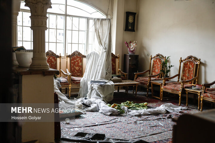 آثار تجاوز هوایی  آمریکا و رژیم صهیونیستی به شهرک شهید بروجردی تهران 