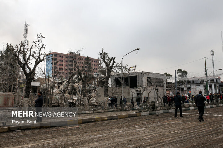 آثار تجاوز هوایی  آمریکا و رژیم صهیونیستی  به میدان شهدا تهران