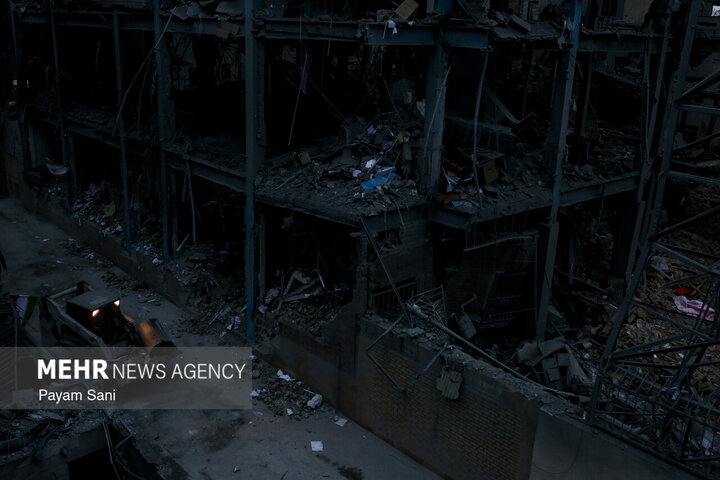 آثار تجاوز هوایی  آمریکا و رژیم صهیونیستی به  محله بریانک تهران