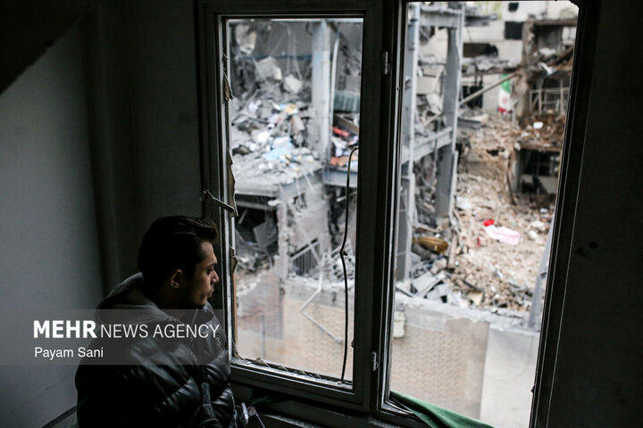 آثار تجاوز هوایی  آمریکا و رژیم صهیونیستی به  محله بریانک تهران