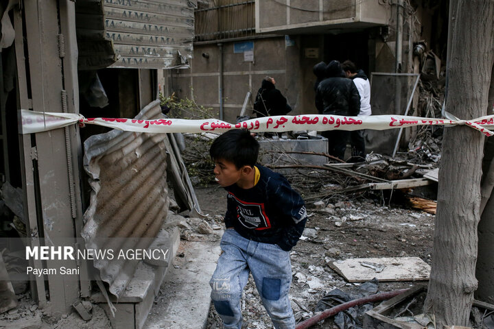 آثار تجاوز هوایی  آمریکا و رژیم صهیونیستی به  محله بریانک تهران