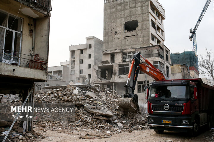 آثار تجاوز هوایی  آمریکا و رژیم صهیونیستی به  محله بریانک تهران