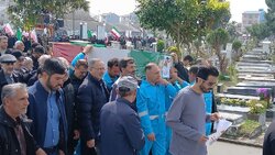 پیکر مطهر پاکبان شهید «حسن خیران» در بندرانزلی آرام گرفت