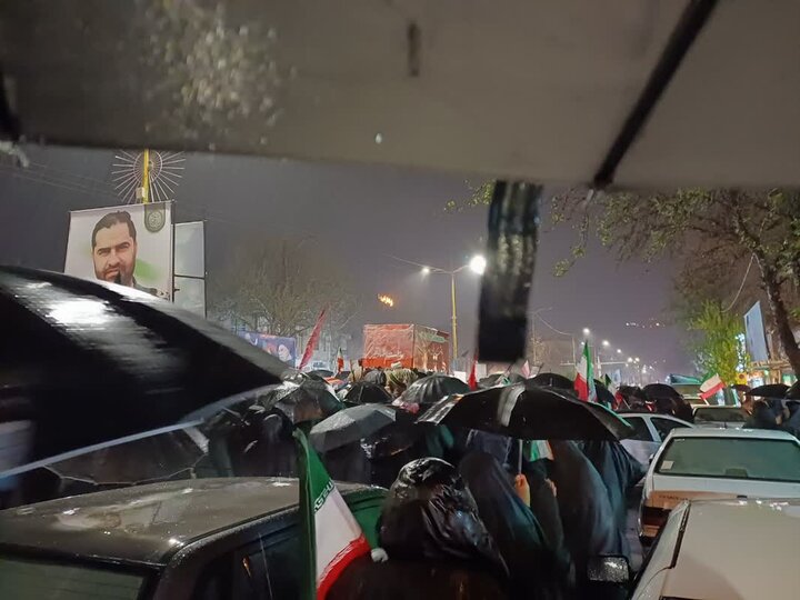 تشییع باشکوه شهید «رمضان حسنوند» زیر بارش شدید باران