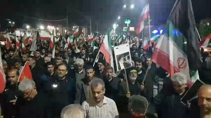 راهپیمایی شبانه مردم آب‌پخش به یاد سردار شهید بهنام رضایی
