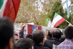 تشییع شهید فرزاد اسفندیاری در منطقه باجگاه شیراز