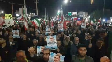 راهپیمایی مردم آب‌پخش به یاد سردار شهید «بهنام رضایی»