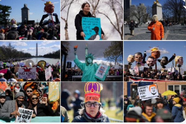 تظاهرات سراسری و میلیونی مردم آمریکا علیه ترامپ؛ «نه به پادشاه»+ فیلم