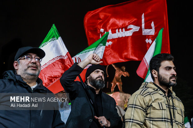 Tehraners hold gathering in confronting US-Israeli aggression
