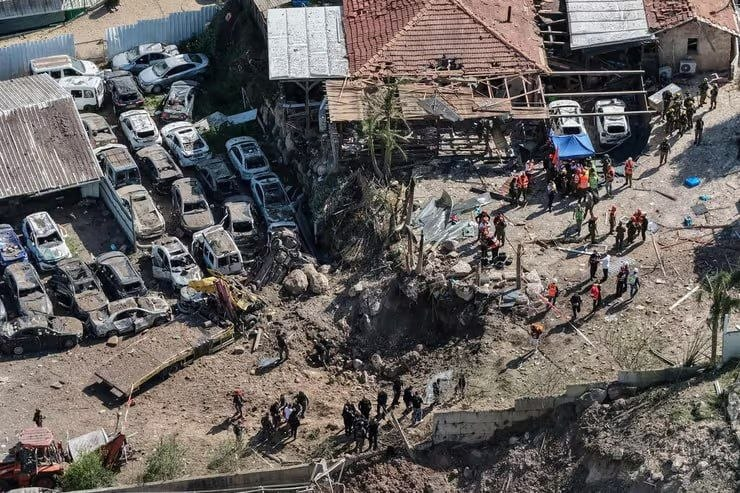 ویرانی‌های برجای مانده ناشی از عملیات موشکی ایران