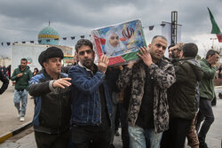 تشیع پیکر شش شهید حملات آمریکایی صهیونی در قزوین