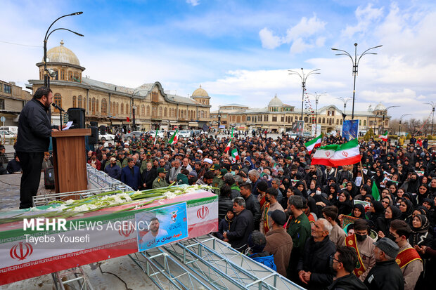تشییع شهید مهدی مرادی در همدان
