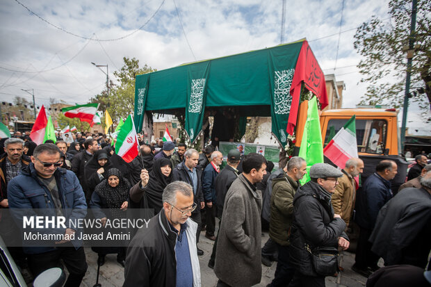 تشیع پیکر6 شهید حملات آمریکایی صهیونی در قزوین