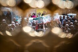 آئین تشییع پیکر ۲ شهید در شهر رویان