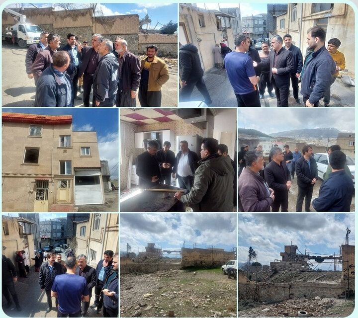 بازدید فرماندار سنندج از مناطق مورد حمله عباس‌آباد