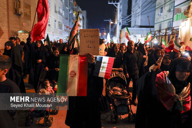 اجتماع شبانه مردم اهواز