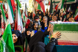 مراسم وداع با پیکر شهید «سیدعلیرضا شکاری پور» در کاشان