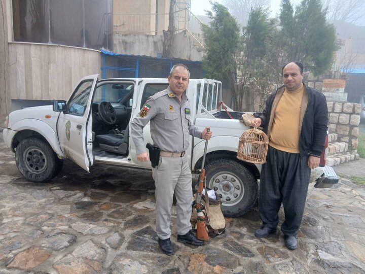دستگیری شکارچی متخلف در ارتفاعات کوسالان؛ کشف سلاح و کبک شکارشده