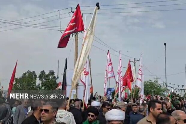 تصاویری از عشایر عرب خوزستان در مراسم تشییع پیکر شهید تنگسیری