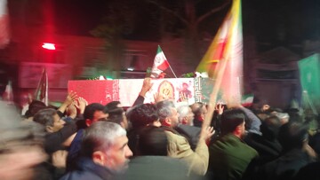 تشییع پیکر مطهر شهید رضا روزگرد در نیشابور
