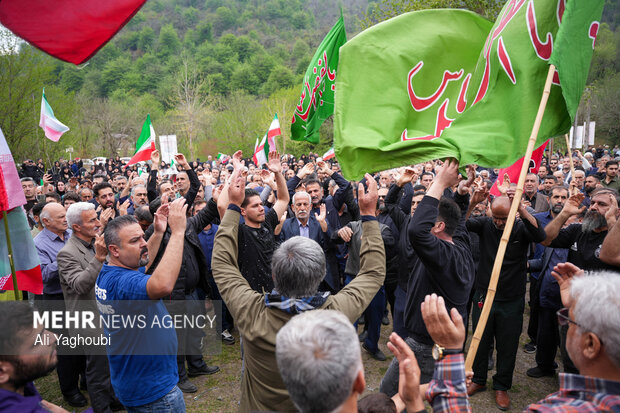 تشییع شهید علی غلامی در روستای آلیان فومن