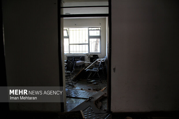 خسارت حمله صهیونیستی-آمریکایی به یک دبیرستان پسرانه در کرمانشاه
