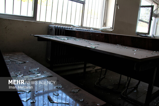خسارت حمله صهیونیستی-آمریکایی به یک دبیرستان پسرانه در کرمانشاه