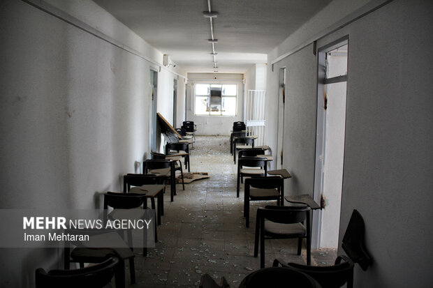 خسارت حمله صهیونیستی-آمریکایی به یک دبیرستان پسرانه در کرمانشاه
