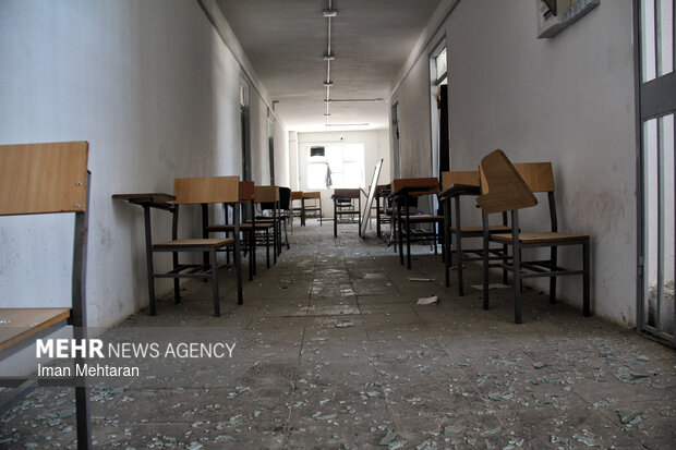 خسارت حمله صهیونیستی-آمریکایی به یک دبیرستان پسرانه در کرمانشاه
