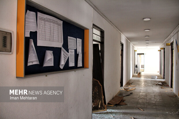 خسارت حمله صهیونیستی-آمریکایی به یک دبیرستان پسرانه در کرمانشاه