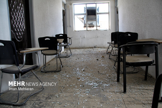 خسارت حمله صهیونیستی-آمریکایی به یک دبیرستان پسرانه در کرمانشاه