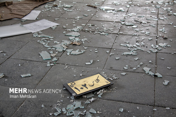 خسارت حمله صهیونیستی-آمریکایی به یک دبیرستان پسرانه در کرمانشاه