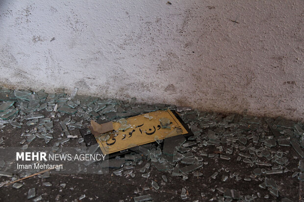 خسارت حمله صهیونیستی-آمریکایی به یک دبیرستان پسرانه در کرمانشاه