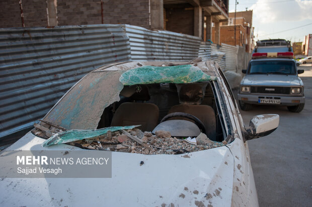 آثار تجاوز صهیونی- آمریکایی به منازل مسکونی در همدان