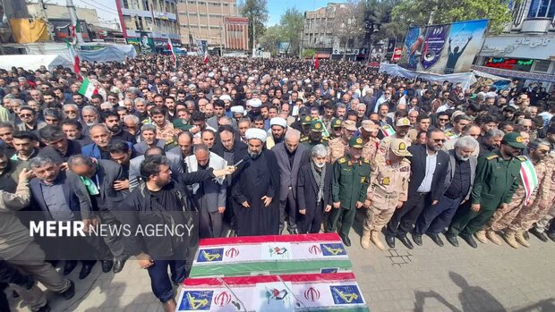 تشییع پیکر دو شهید مدافع وطن در پارس آباد مغان