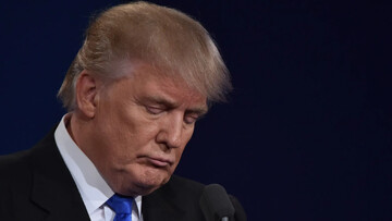 Trump's hands went up