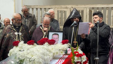 Funeral ceremony of an Armenian-Iranian soldier martyred in the recent US-Israeli war on Iran, Saint Mary Church in Isfahan.