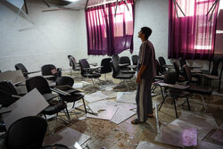 آثار تجاوز آمریکایی-صهیونی به دبیرستان آل محمد شیراز