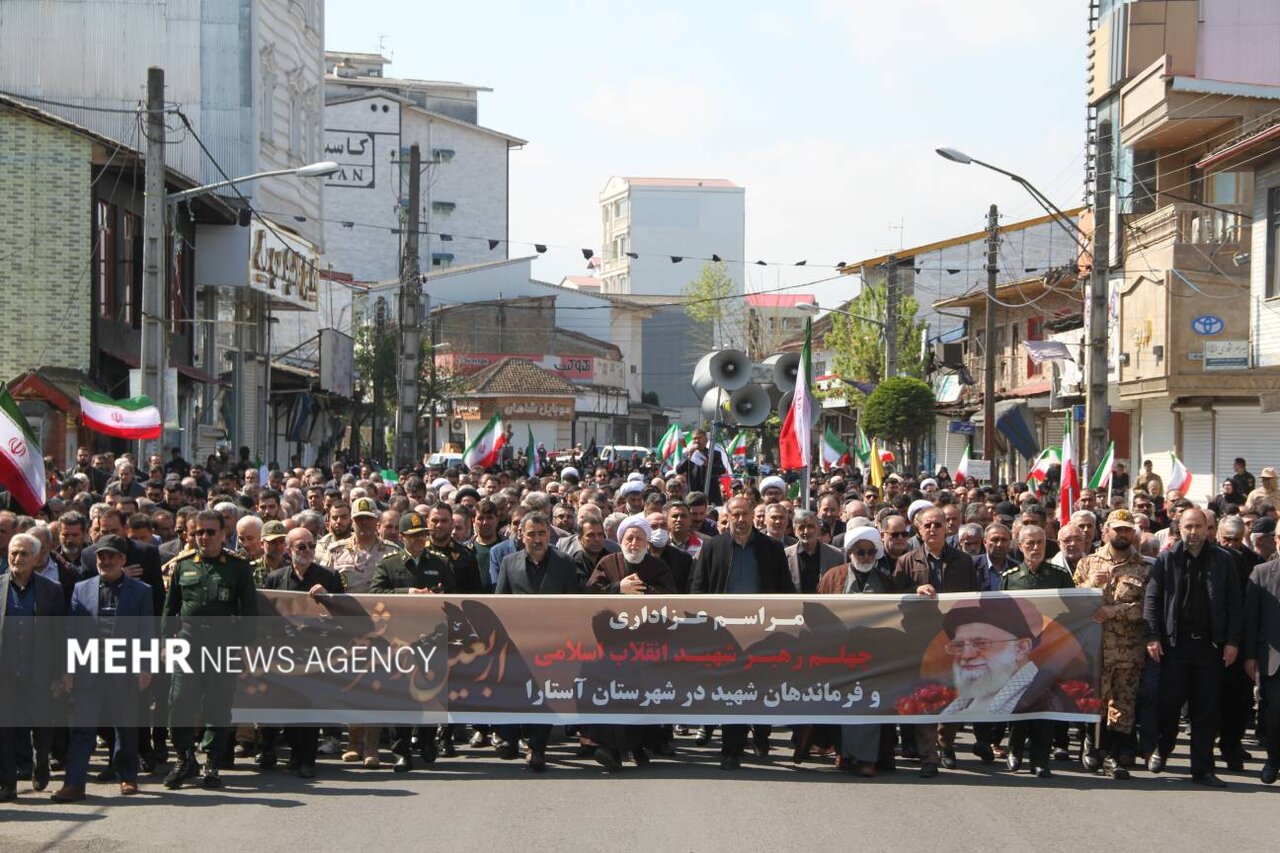 گزارش میدانی خبرنگار مهر از عزاداری مرزداران آستارایی در چهلم امام